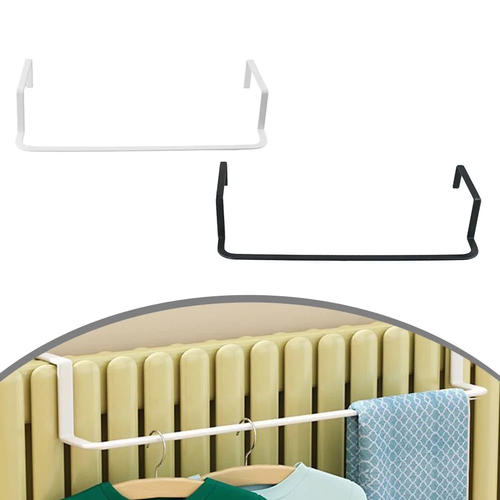 1 Pezzo Portasciugamani da 35 cm per Radiatore, Stendibiancheria in Metallo da Appendere, Barra Portasciugamani da Porta Senza Foratura per Bagno e Cucina