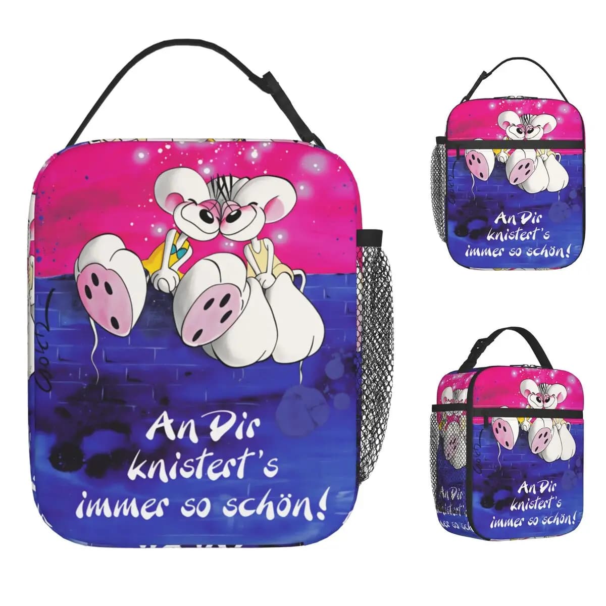 Thermal Bag Diddl Cartoon for Lunch, Custom Frigo Bag for Girls and Office, Oxford Aesthetic Bag for Food