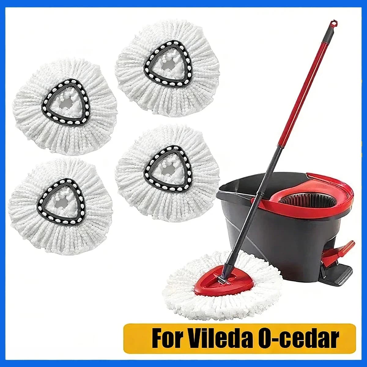 White Mop Head Cloth Replacement Microfiber Mop Refills Spin Mop Cloth Replacement Head for Vileda O-cedar Replacement Mop Heads