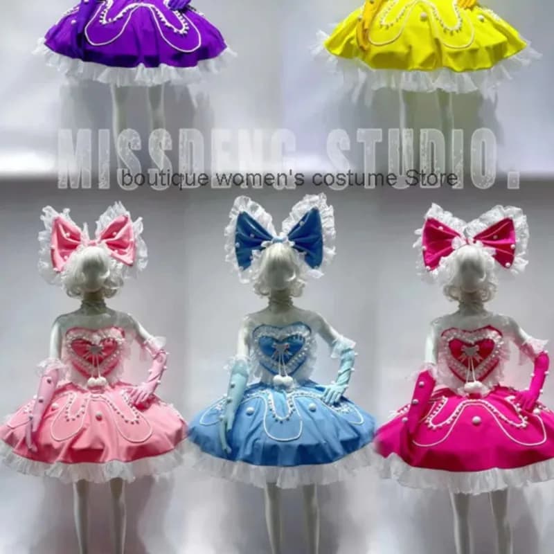 Bar Parco divertimenti Costume da parata per spettacoli commerciali Discoteca DS Costume cosplay Bowknot Puff Dress Costume da spettacolo