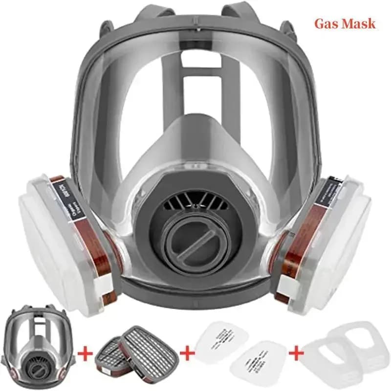Maschera antigas Acido/Organico/Ammonia 6800 Maschera a pieno facciale Respiratore Vernice Pesticidi chimici Laboratorio Anti-polvere Filtri multifunzione