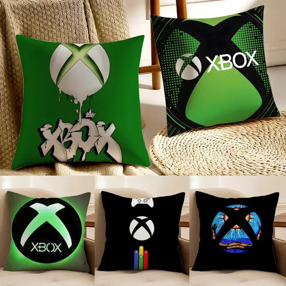 Accessorio per il gaming con stampa fronte-retro, fodera per cuscino X-Xbox, antipolvere, decorazione per divano e soggiorno