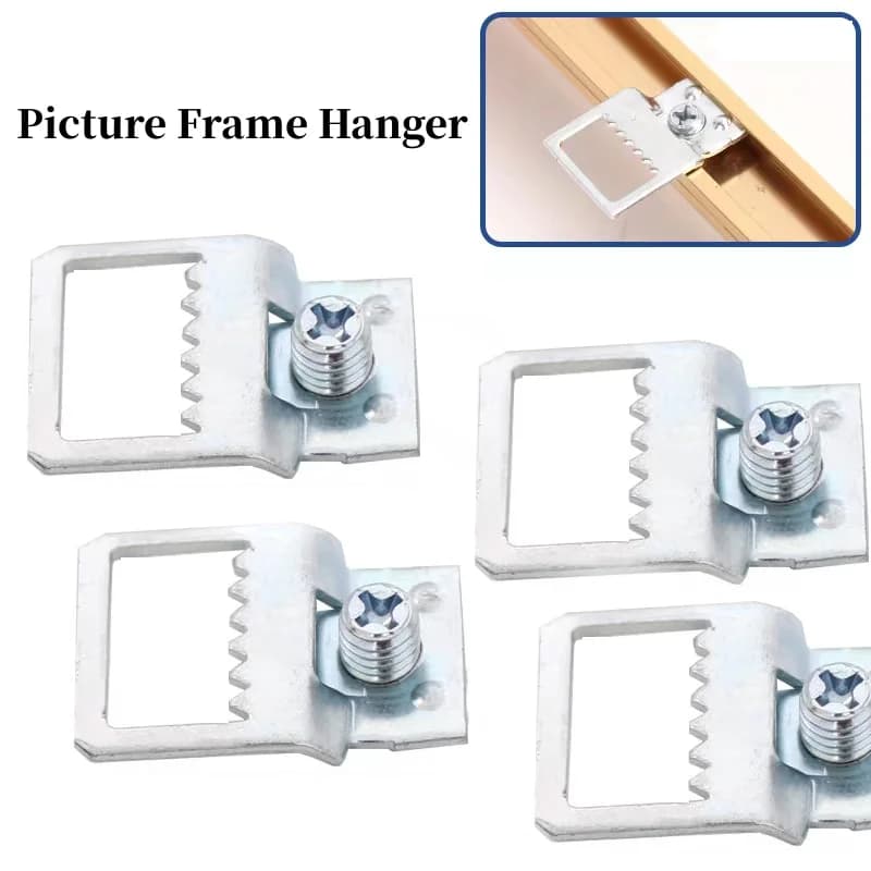 Gancio per cornice da parete da 10 pezzi, cornice per specchio per foto, bordo posteriore, gancio per sega, dente nascosto, gancio con vite per hardware domestico