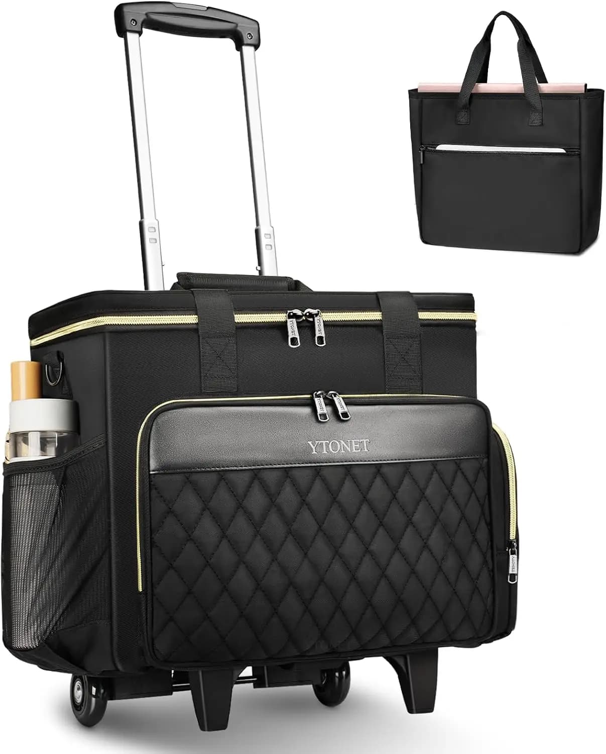 Borsa per Laptop da 15.6 Pollici con Trolley Staccabile e Borsa per Insegnanti, Valigetta con Ruote Grande per Donne, Ufficio, Lavoro, Artigianato, Infermiere