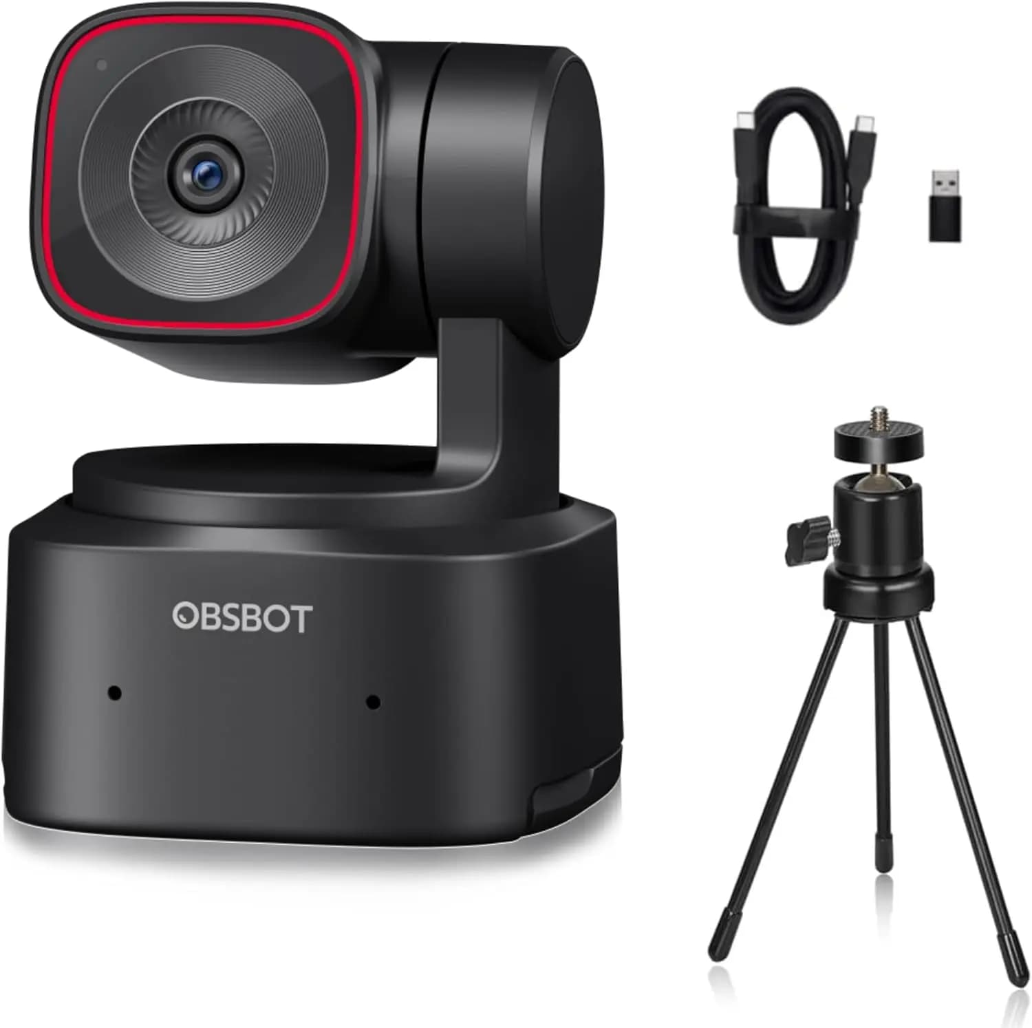 Webcam PTZ 4K con Tracciamento AI, Cancellazione del Rumore, Controllo Gestuale, Treppiede Incluso per Gaming e Streaming