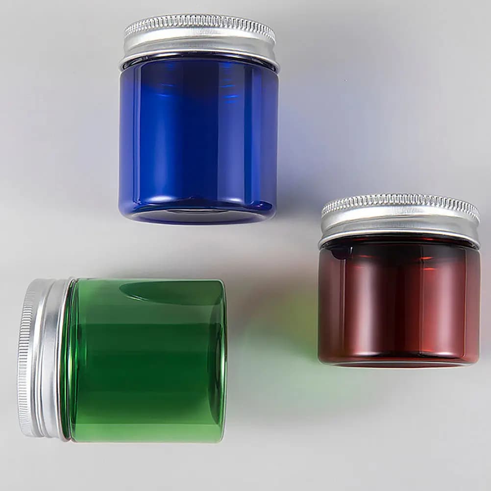 10 contenitori vuoti da 50 g, contenitori in plastica per crema, contenitori portatili di dimensioni da viaggio, mini contenitori per shampoo, lozione, olio essenziale