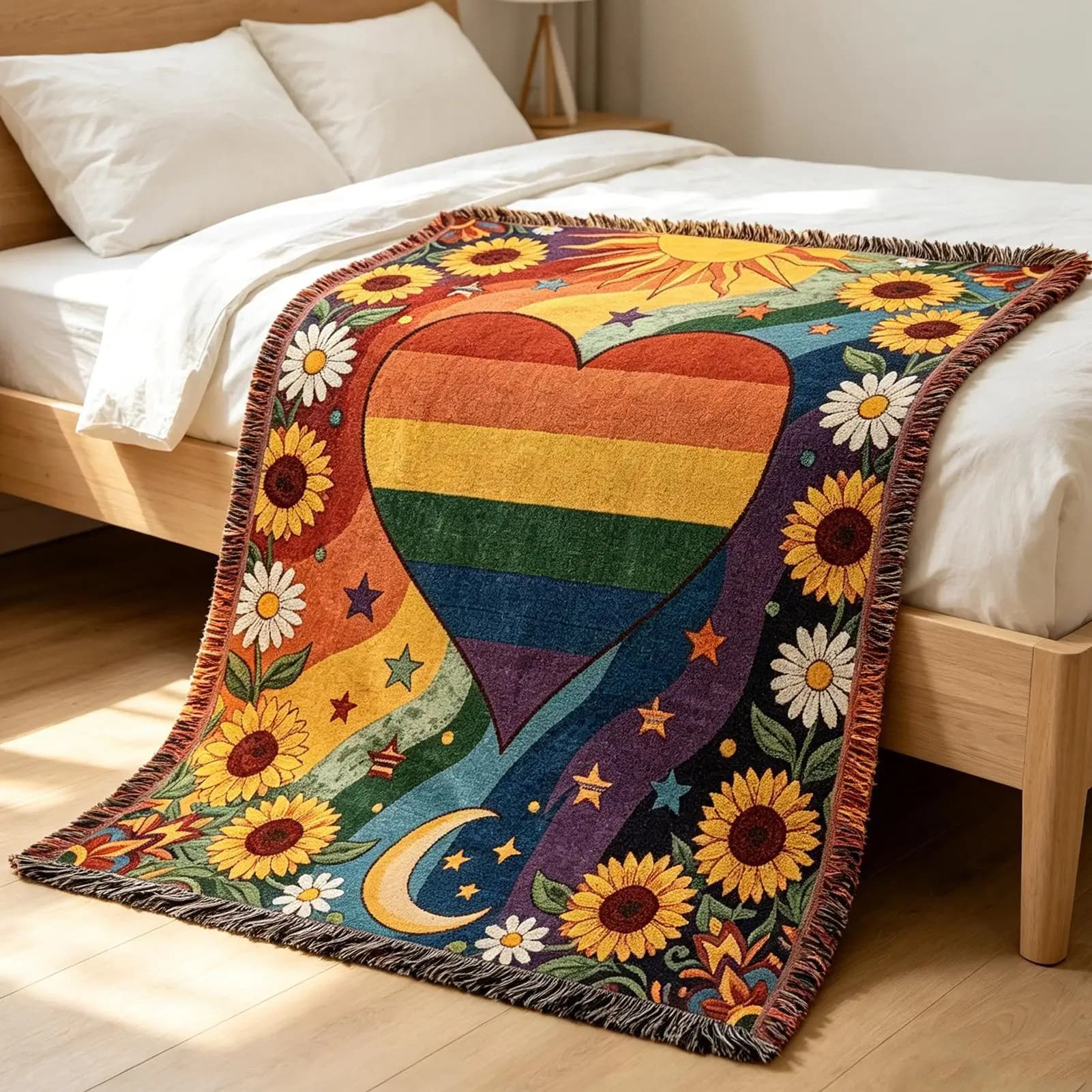 Coperta Girasole 60*90cm, Morbida Copertura Floreale, Arazzo da Parete per Soggiorno, Dormitorio, Casa, Poltrona Reclinabile, Divano