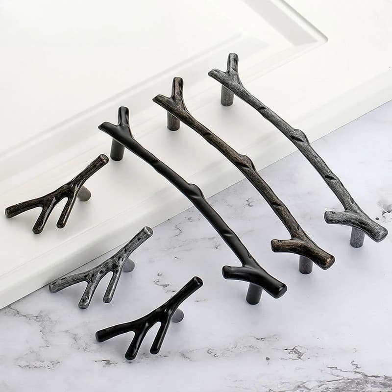 Maniglia per mobili vintage ramo, maniglia per cassetto dell'armadio da cucina in lega di zinco, maniglia per porta dell'armadio, accessori hardware