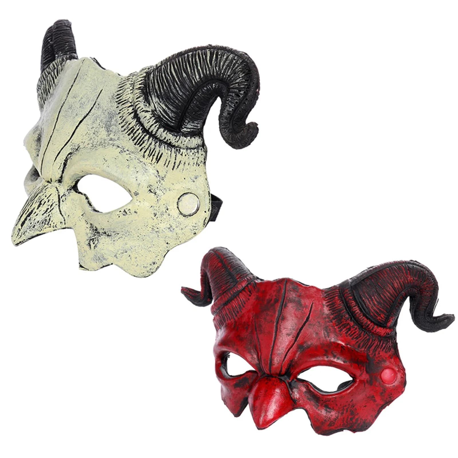 Halloween Devil Horror mezza maschera viso corno spaventoso maschera fantasma mostro Cosplay per Costume Cosplay di Halloween