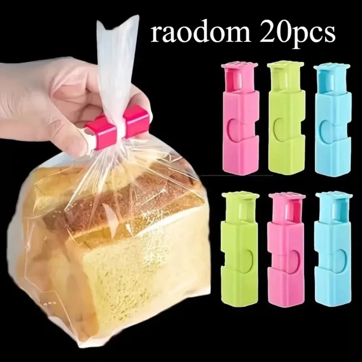 Confezione da 20/1 Pezzi di Clip per Sacchetti Alimentari - Clip per Snack in PP di Grado Alimentare, Sigillatura Ermetica e Antiscivolo, Riutilizzabili per Sacchetti di Farina e Conservazione in Cucina