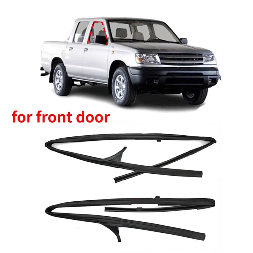 2 Pcs Front Door Glass Runchannel Rubber L and R for D22 Pick Up Glass Sealing for Paladin Van Weatherstrip for NP300 Suv