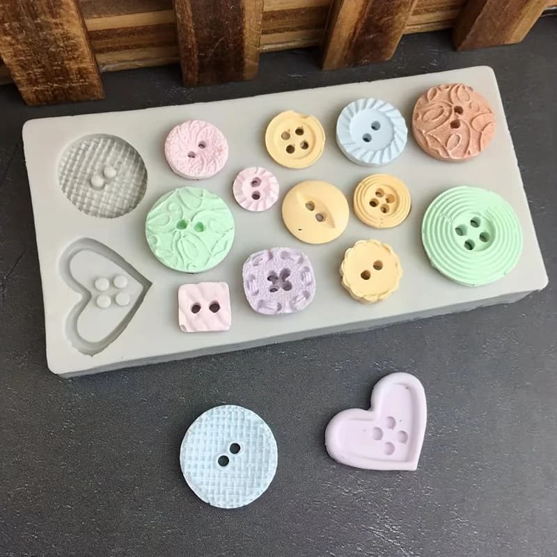 Stampo in silicone a forma di bottoni per sapone e candele - Strumenti per decorazioni