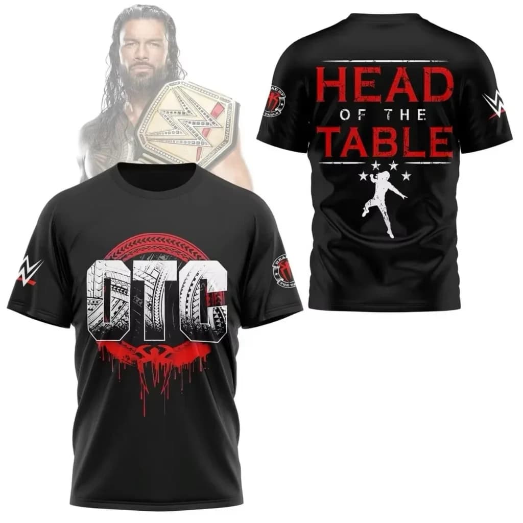 2025 Estate Uomo nuovo 3D stampato Roman Reigns Moto OTC T-shirt da uomo Street casual moda sportiva