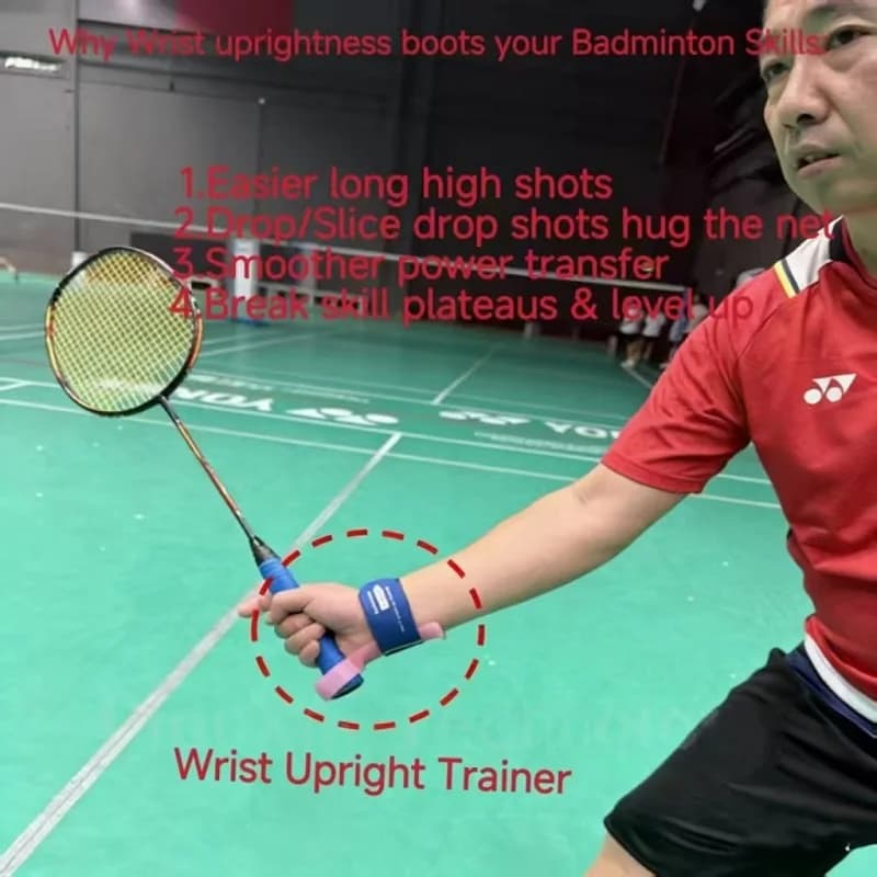 Supporto da polso per badminton per mano sinistra, adatto a diverse misure di mano, con supporto robusto per un swing stabile e un colpo preciso.