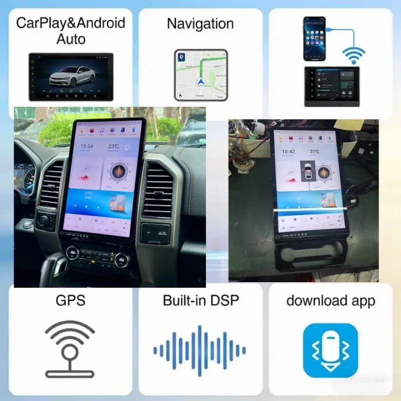 Navigatore GPS multimediale per auto Android da 16,8 pollici 128G per Ford Expedition 2018-2021, stile autoradio con Android Auto e Carplay.