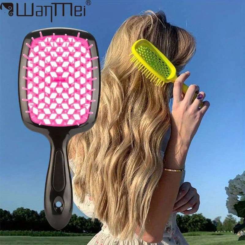 WANMEI Air Cushion Comb Plastic Massage Anti-static Dry Wet Curly Hair Hollowing Hair Brushes Barber Styling Hairdressing Too