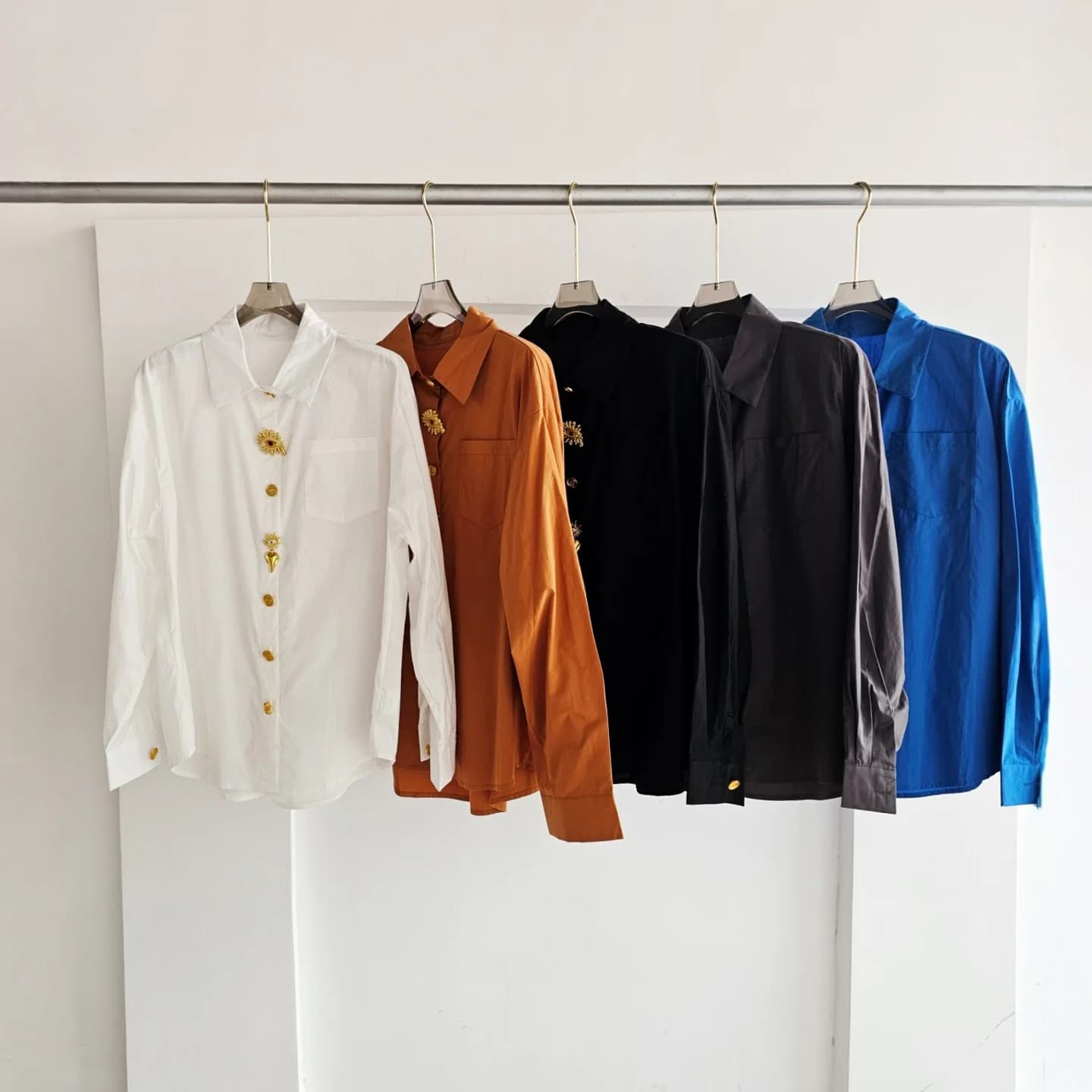 Camicette di Lusso di Alta Gamma in Cotone a Maniche Lunghe per Donna, Design Primaverile, Autunnale ed Estivo 2026, Top Casual Chic, Abbigliamento Femminile, Blusa