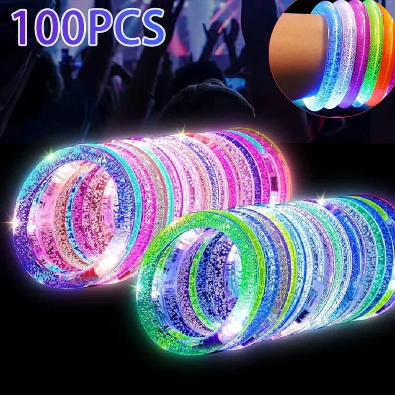 15/30 pezzi di braccialetti luminosi a LED, braccialetti luminosi al neon, braccialetti luminosi che si illuminano al buio, articoli per feste per bambini e adulti