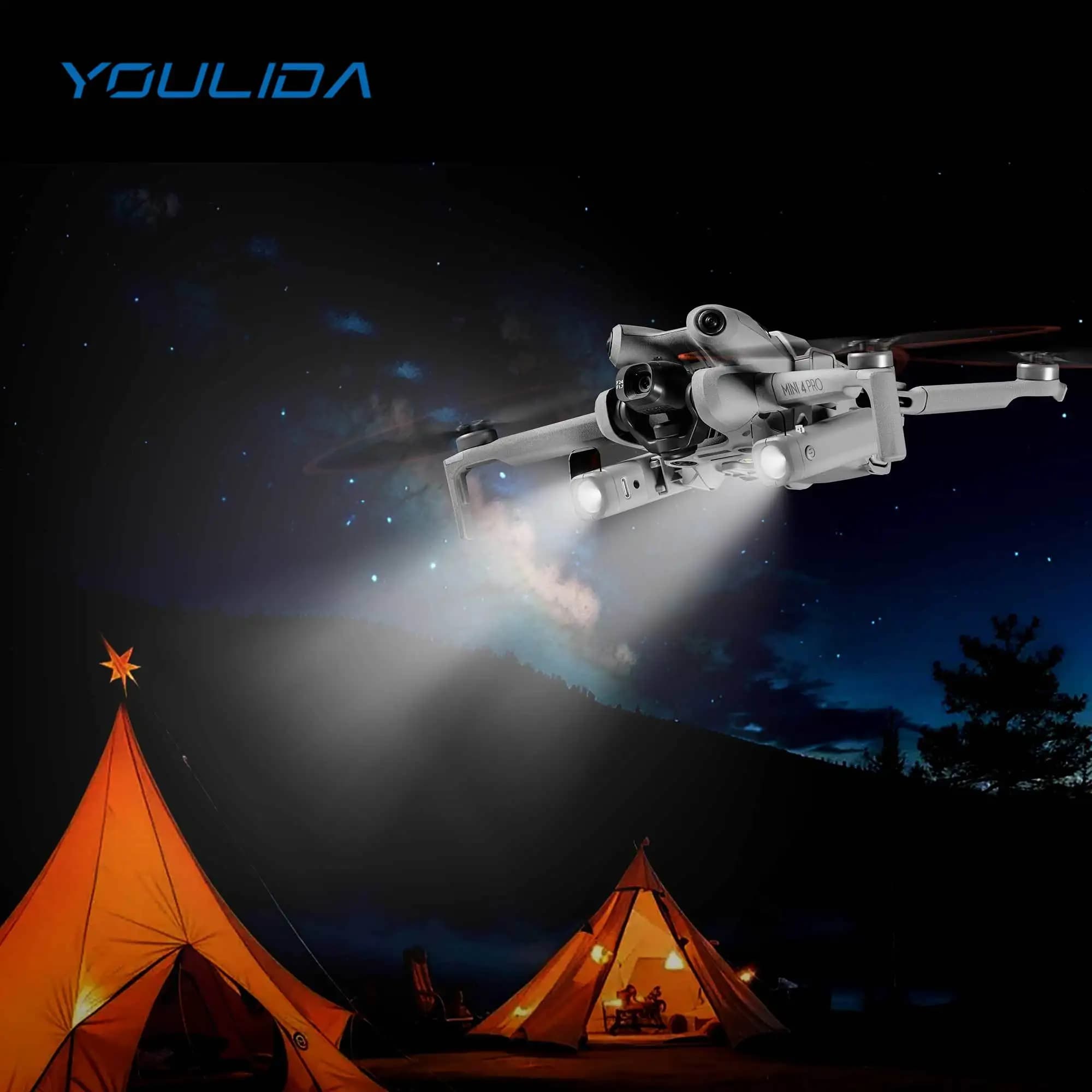 Per DJI Mini 4 Pro LED Luce di navigazione notturna Proiettore a lungo raggio Drone Lampada di volo Anti-collisione Luce stroboscopica Accessori