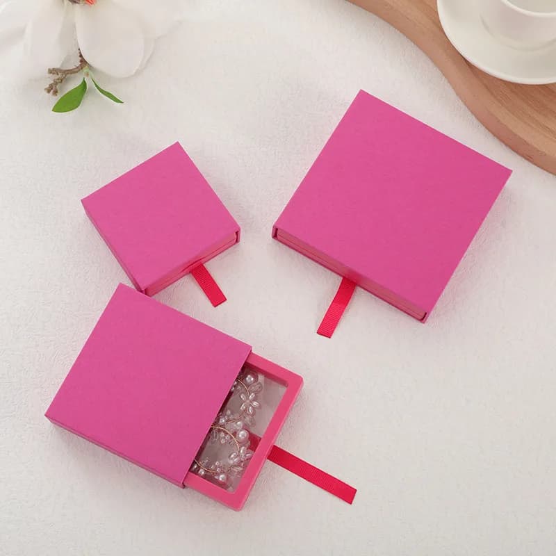 Drawer Jewelry Box Fashion Necklace Ring Pendant Earring Bracelet Jewelry Packaging Gift Display Box Pe Film Packaging Boxes