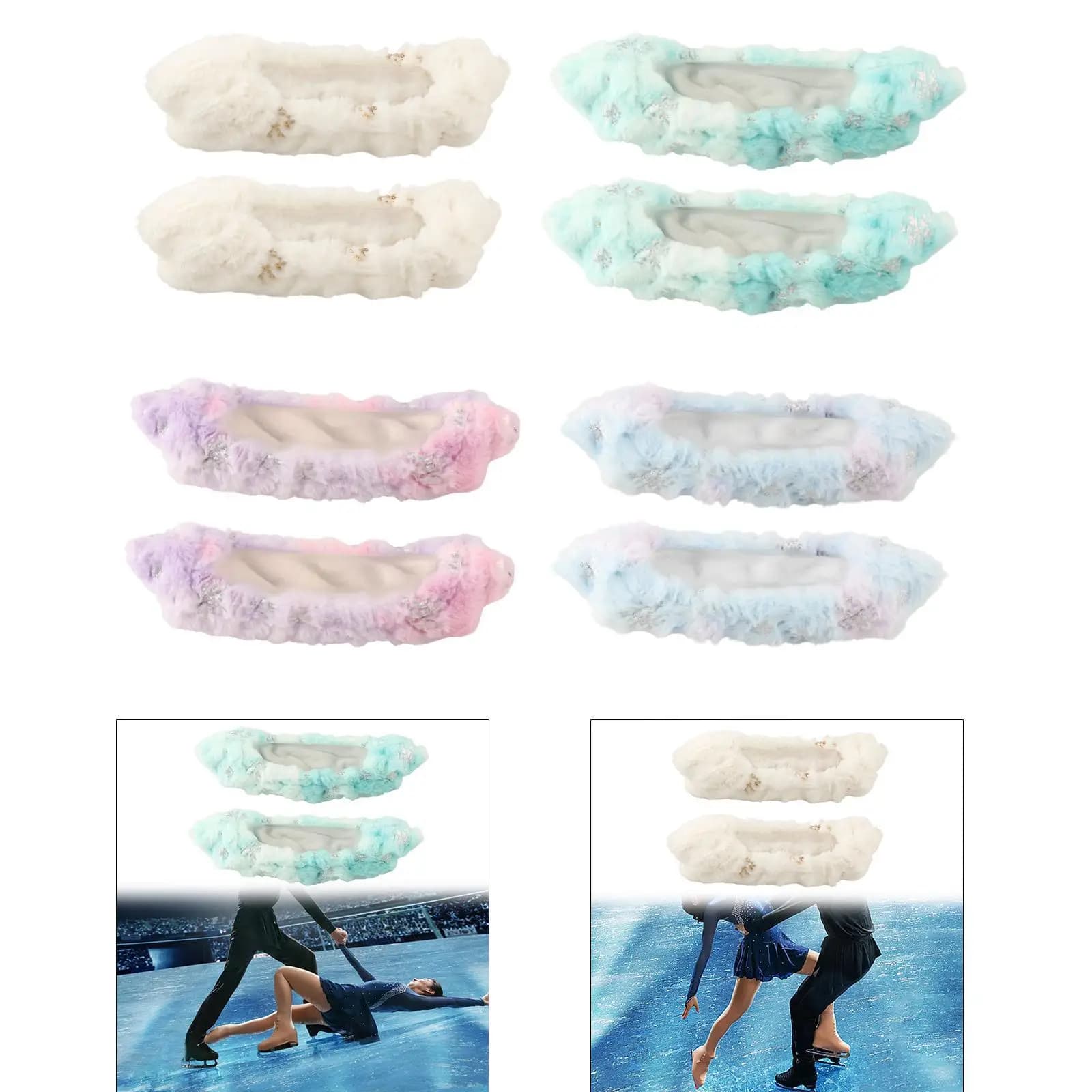 Coprilama Artistici per Pattini in Velluto Peluche, Protezioni per Pattinaggio su Ghiaccio e Artistico, Accessori per Pattini da Ghiaccio per Ragazze e Donne