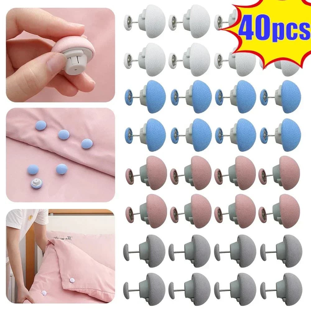4-40 pezzi clip per trapunta lenzuolo copertura antiscivolo fibbie copertura copripiumino clip di fissaggio una chiave per sbloccare pinze fissatori per supporto trapunta