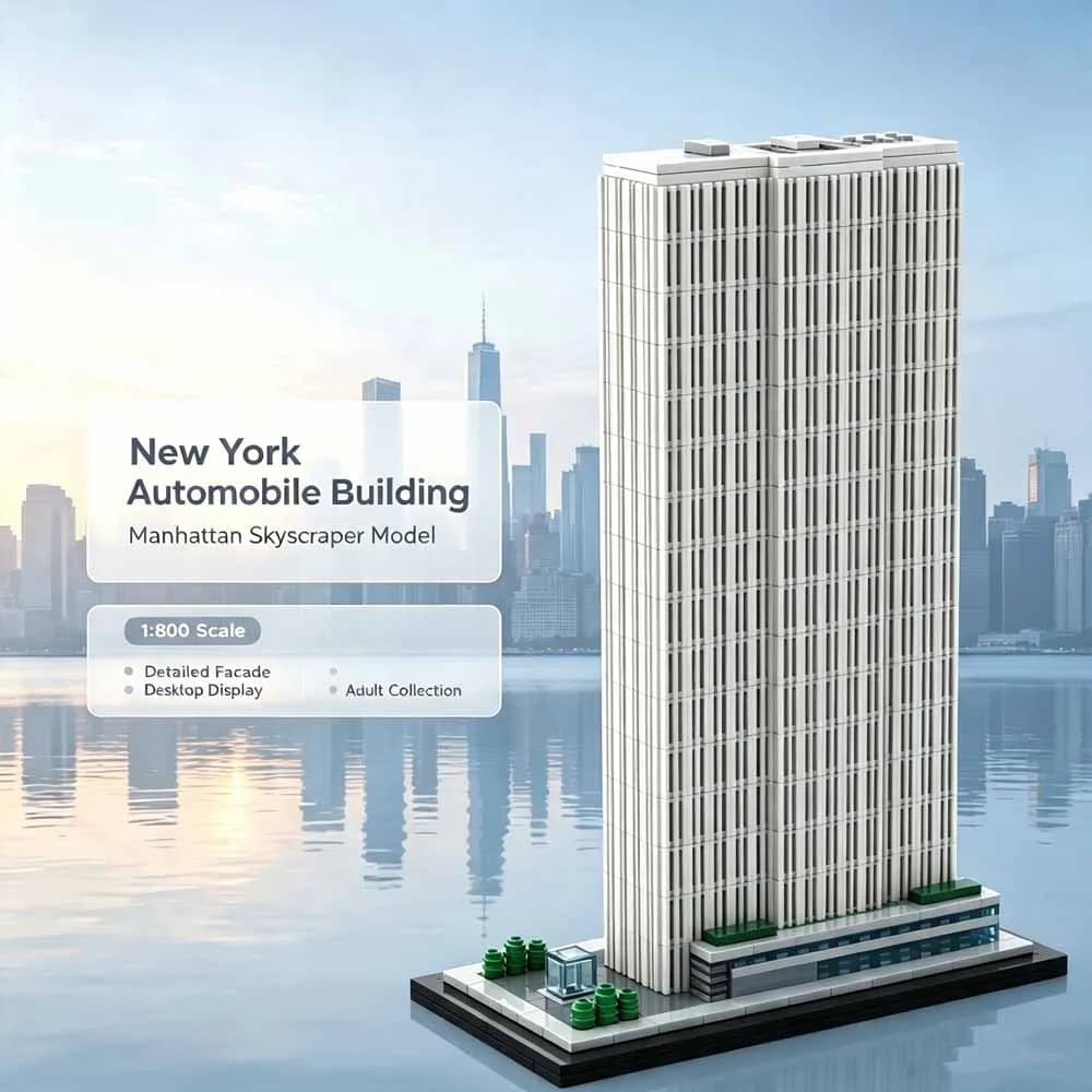 1017PCS New York Automobile Building MOC Bricks Manhattan Model City Skyline Architecture Building Blocks DIY Gift For Adults