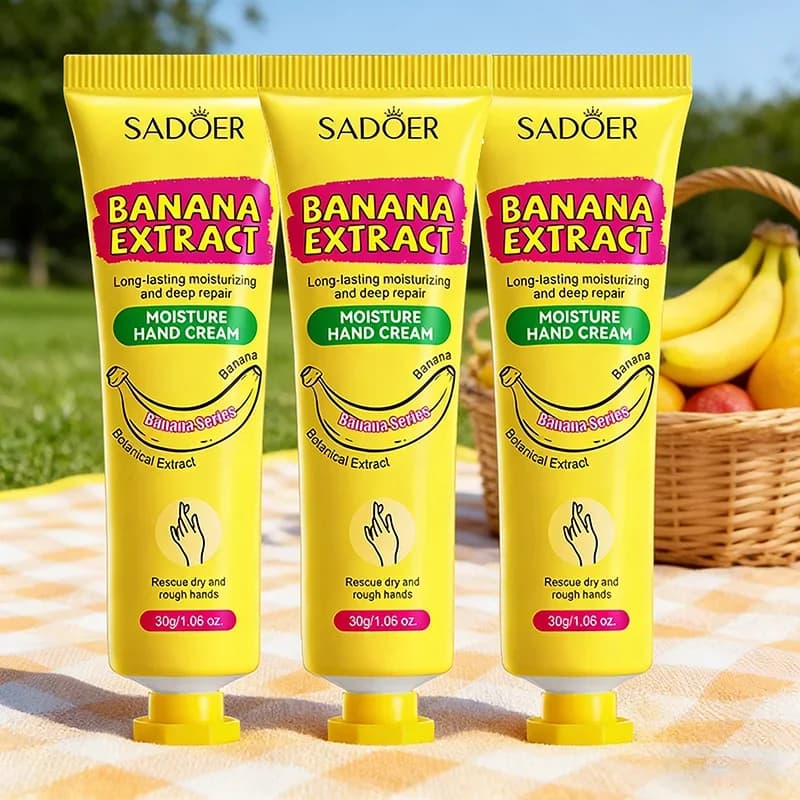 30g*3 Pack of Banana Moisturizing Hand Cream, Delicate, Moisturizing, and Hydrating, for Daily Hand Care, Gentle and Non-Irritating, Says Goodbye to Rough and Dry Hands