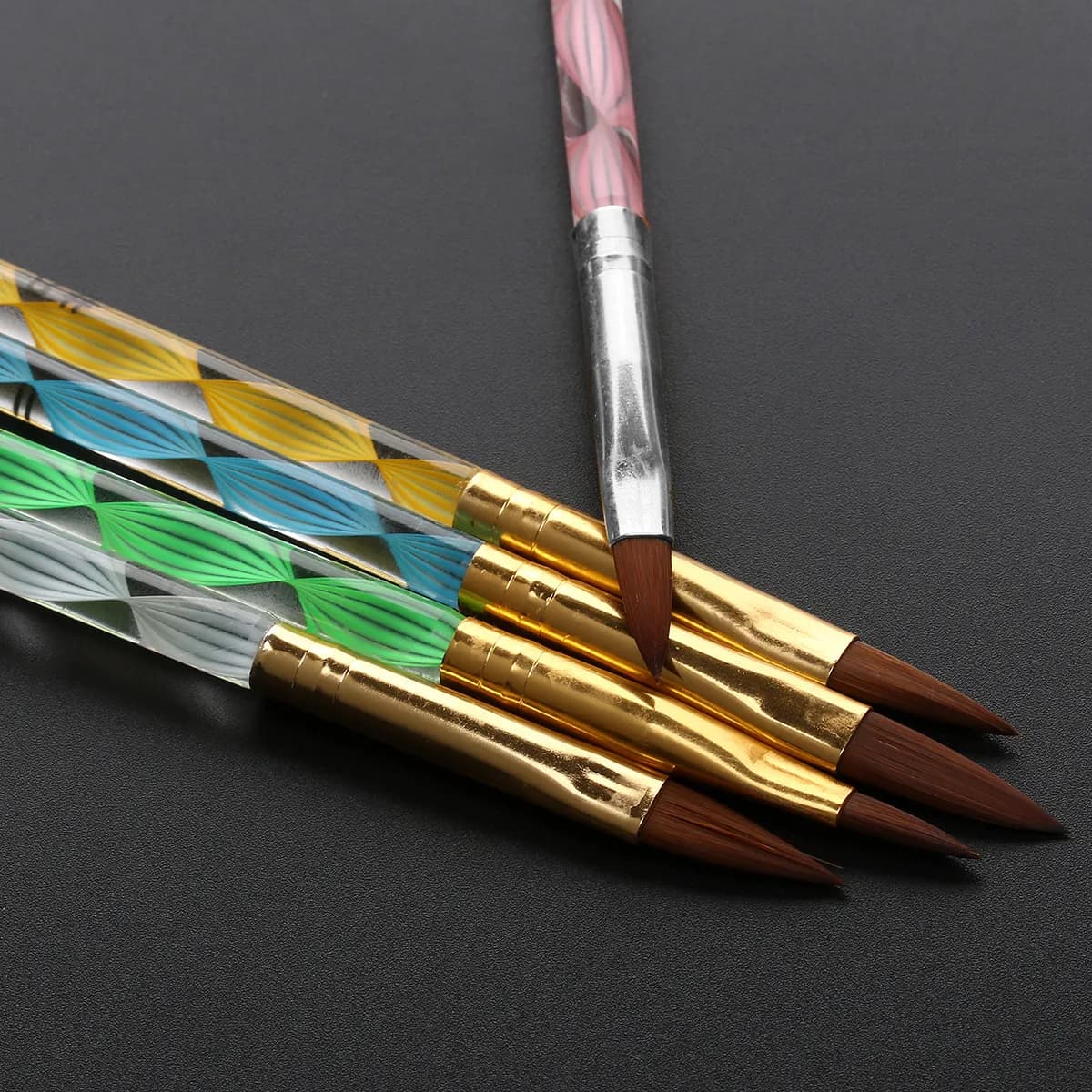 5Pcs Acrylic Nail Carving Pens Hair Brushes for Precision Sculpting Detailed Nail Art Uv Gel Carving Pen Liquid Powder