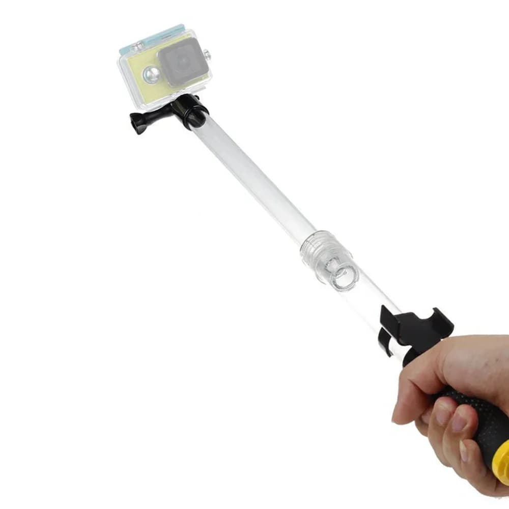 Adjustable transparent telescopic raincoat for selfie stick monopiede GoPro Hero
