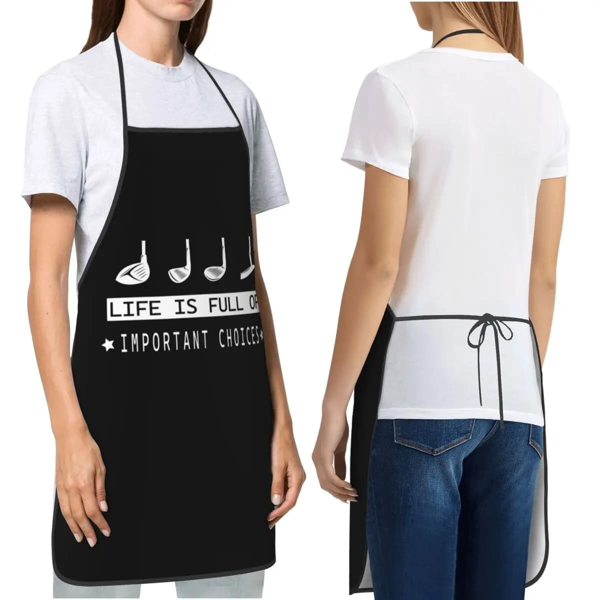 Mazze da golf Golf Palla da golf Grembiule Chef Cottura Cottura Tablier Bavaglino senza maniche Pulizia della cucina Grembiule per donna Uomo Giardinaggio