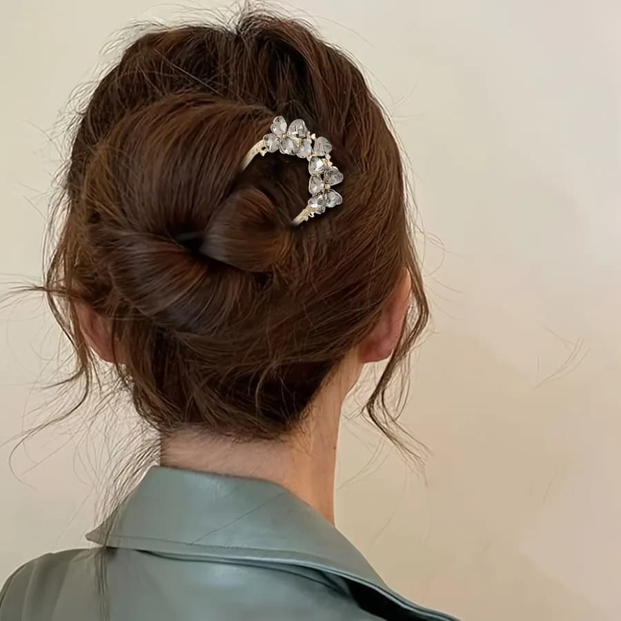 Fermaglio per capelli da donna a forma di U in metallo di fascia alta, accessorio per capelli semplice, fermaglio per capelli intrecciato, copricapo da ragazza alla moda