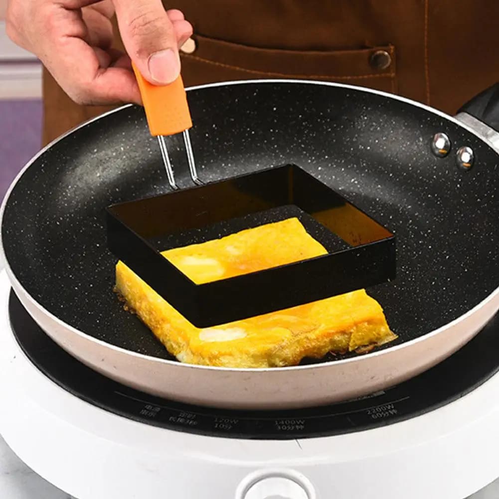 Stainless steel square pan Portable non-stick frying pan for fried eggs Pancake Burgers Kitchen utensils