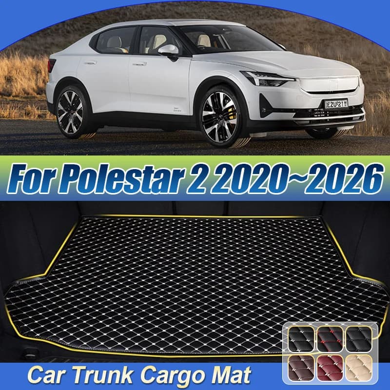 Leather Trunk Mat For Polestar 2 2020~2026 2021 2022 2023 2024 Anti-dirty Cargo Storage Cushion Boot Carpet Pad Car Accessories