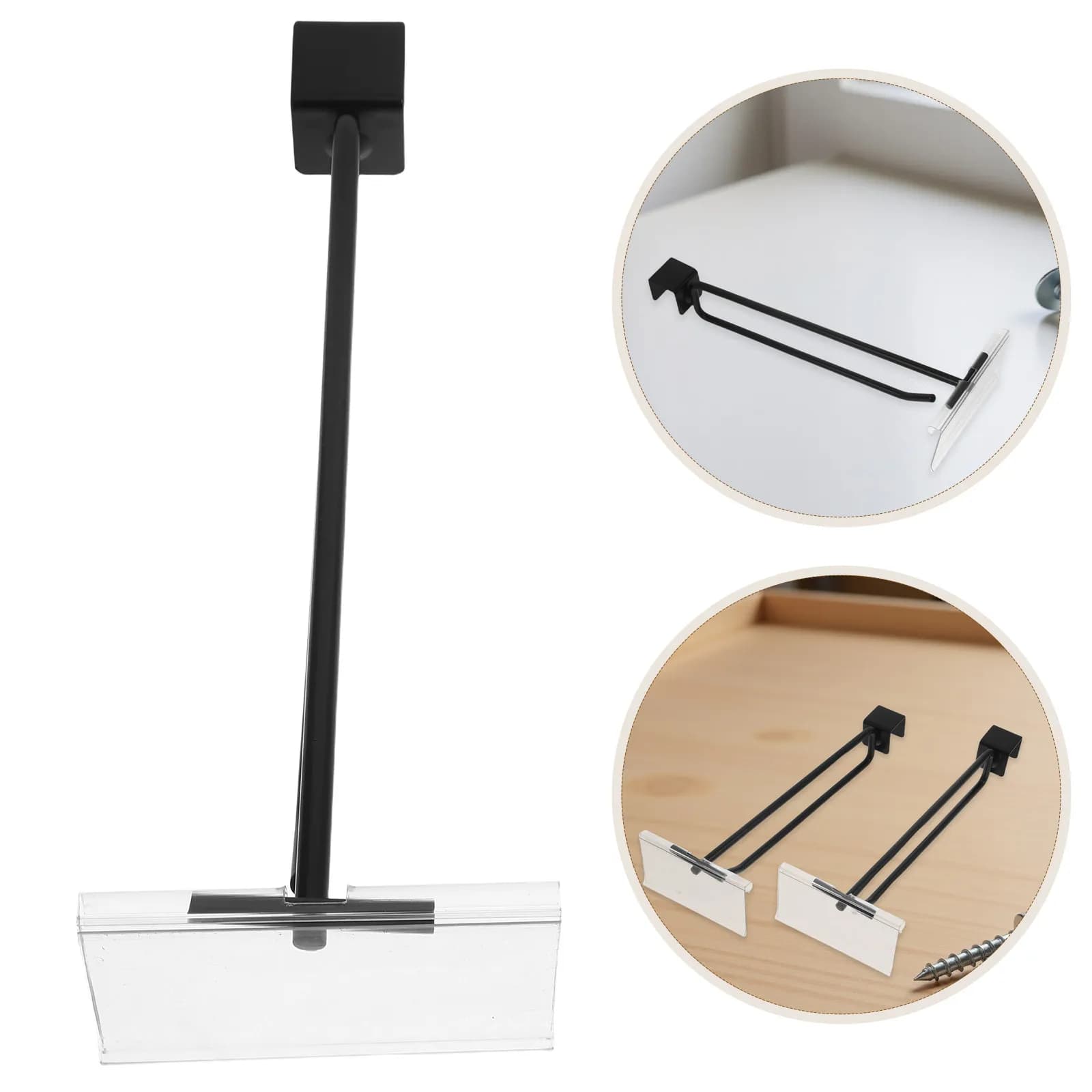 2pcs Shelf Hooks For Slat Wall Heavy Duty Iron Retail Display Organizer Accessory Hooks Slot Shelving Price Label Holders