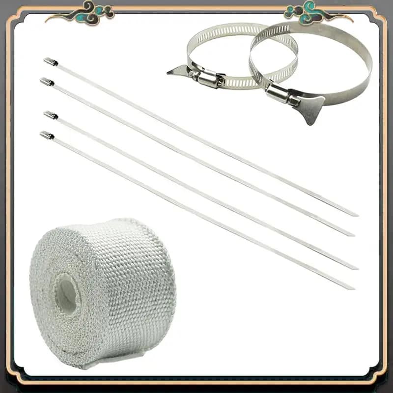 B11A-Protection for pipes for camping tents Fire retardant insulation for enveloping tubes with 2 clamps Anti-coating oven protection