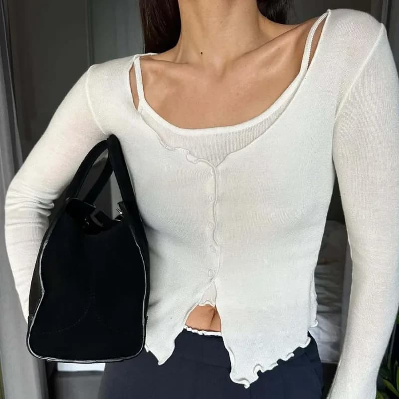 Tuularose Maglia da donna Top 2025 Moda Solid monopetto sottile maglione lavorato a maglia estate casual scollo a V pullover femminile maglioni