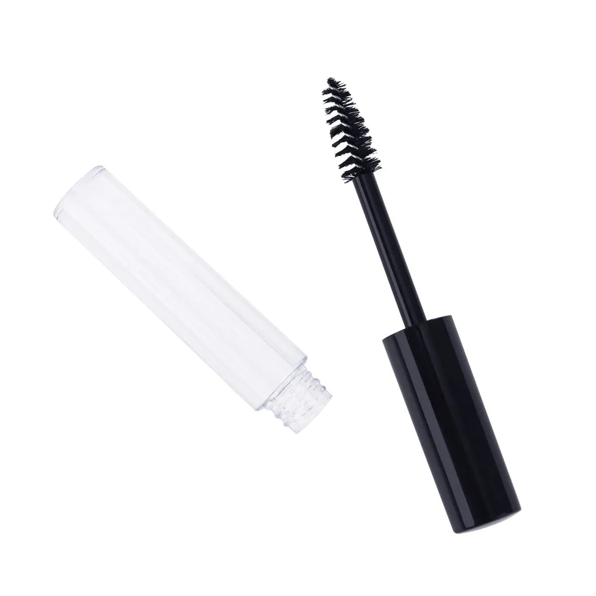 2Pcs Empty Eyelash Tube Set Large Small Size Clear Bottle with Integrated Brush Lid Perfect for Mascara Eyelash Cream Perfume