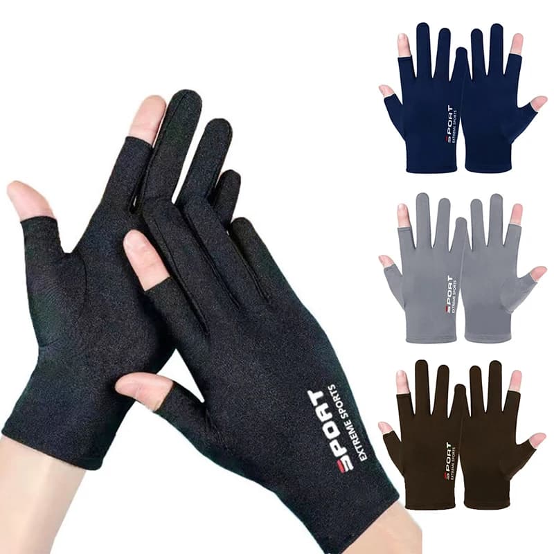 1 pair of breathable summer man gloves in ice silk, sun protection, motorcycle driving gloves, motorcycle gloves with whole fingers, cycling gloves
