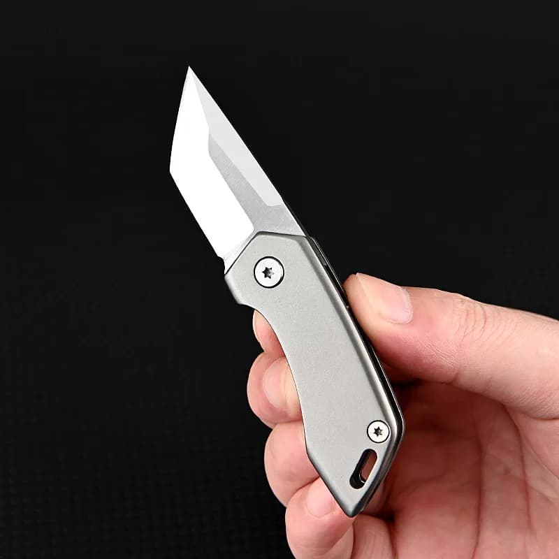 Coltello da tasca in lega di titanio coltello pieghevole ad apertura rapida portachiavi Unboxing Cutter apribottiglie Multitool EDC gadget con confezione regalo