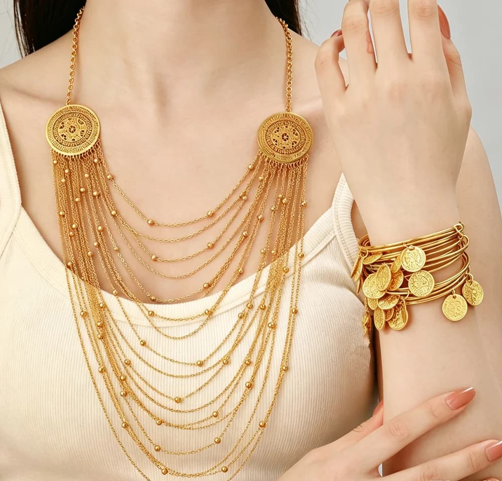 Golden Tassel Chain Necklace Versatile Fashion Jewelry Accessory for Women Suitable for All Occasions