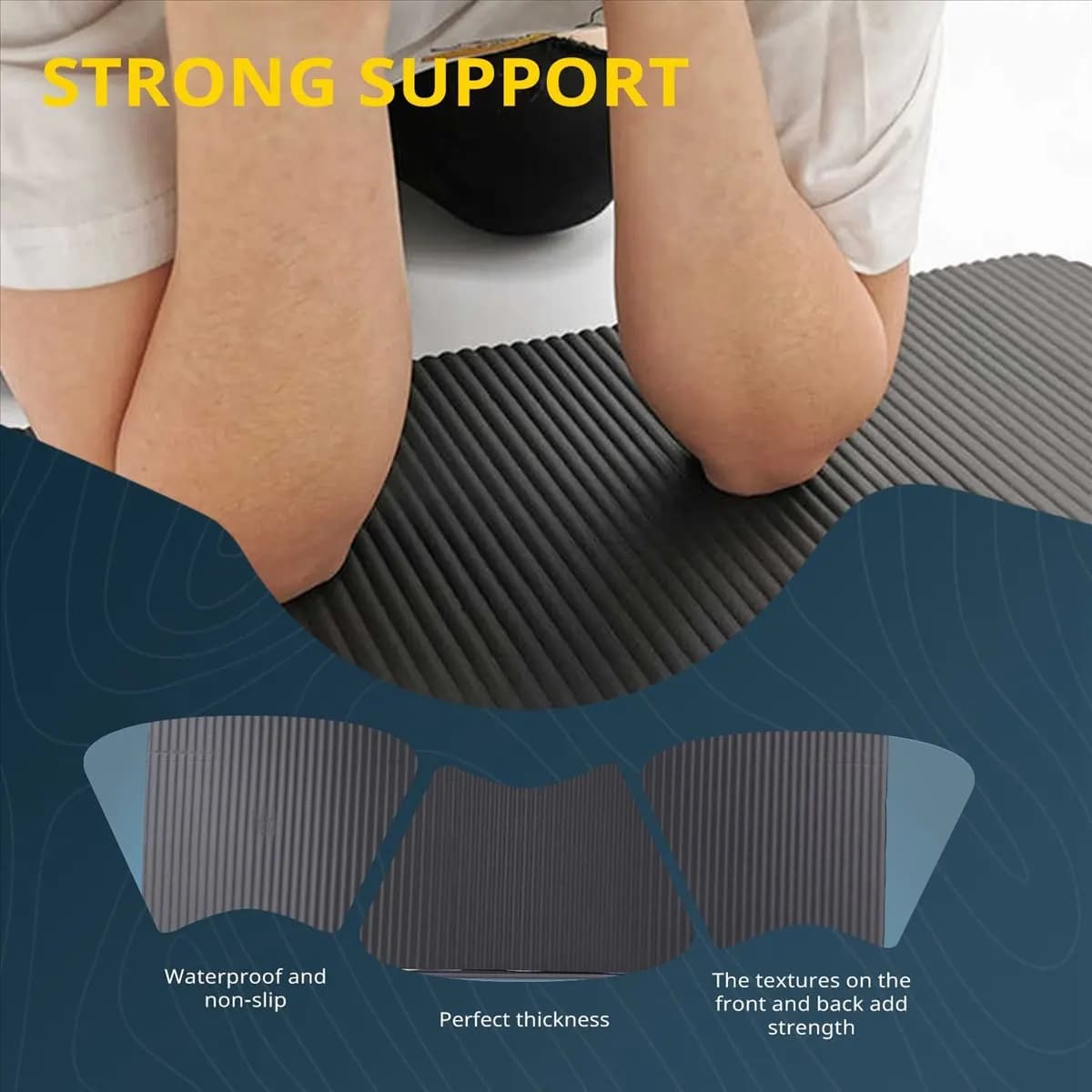 Doings Yoga Mat Thick 15MM, Comfort Foam Mats for Knee and Elbows, for Yoga Exercises Pilates Indoor, Allena