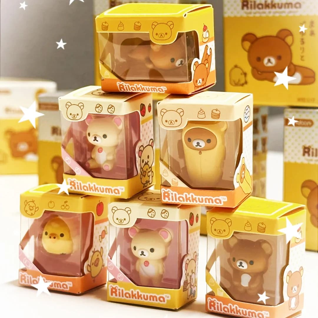 Rilakkuma Mini Bean Figure Blind Box Miniature Doll Desktop Ornament Collectible Toy Cartoon surprise Gift genuine