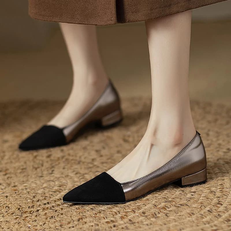 Designer Punta a punta Tacchi alti Scarpe da donna Mocassini eleganti Scarpe Donna 2025 Inverno Nuove scarpe robuste Abito poco profondo Zapatos Mujer
