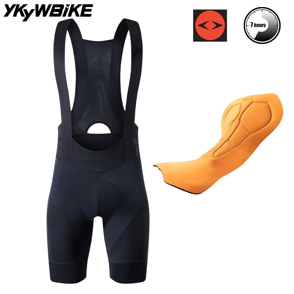 YKYWBIKE Men's Cycling Shorts Padded interface Italy 7 hours driving pants with bicycle straps professional summer street bikers