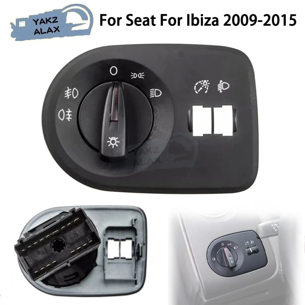 Faro anteriore con interruttore di controllo fendinebbia per Seat per Ibiza 2009 2010 2011 2012 2013 2014 2015 6J1941531J 6J1941531AL