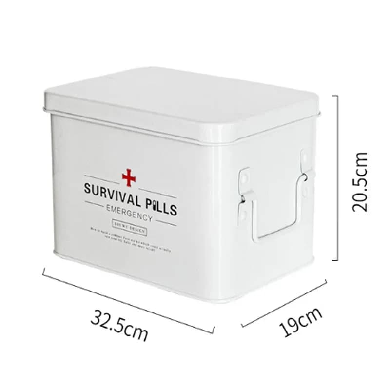 Medical care box Tin small medicine box Medicine storage box Multi-layer large-capacity household first aid kit Medical box