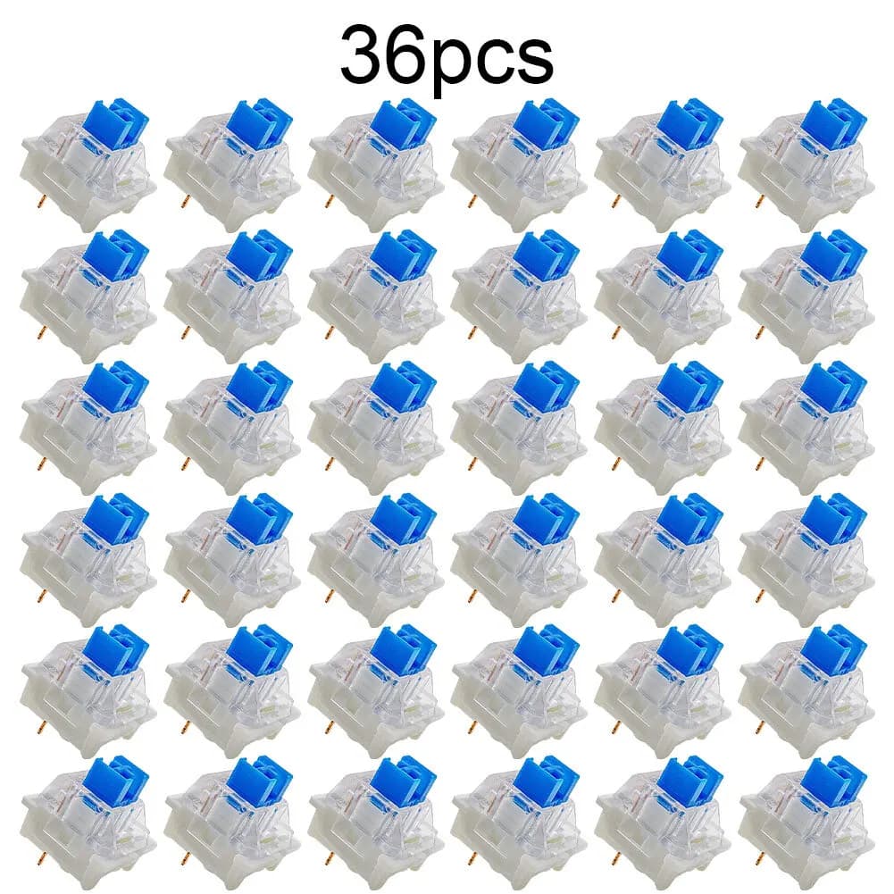 36-Piece Tactile Clicky Mechanical Keyboard Switches Compatible with Standard Keyboards for Typing and Gaming Use
