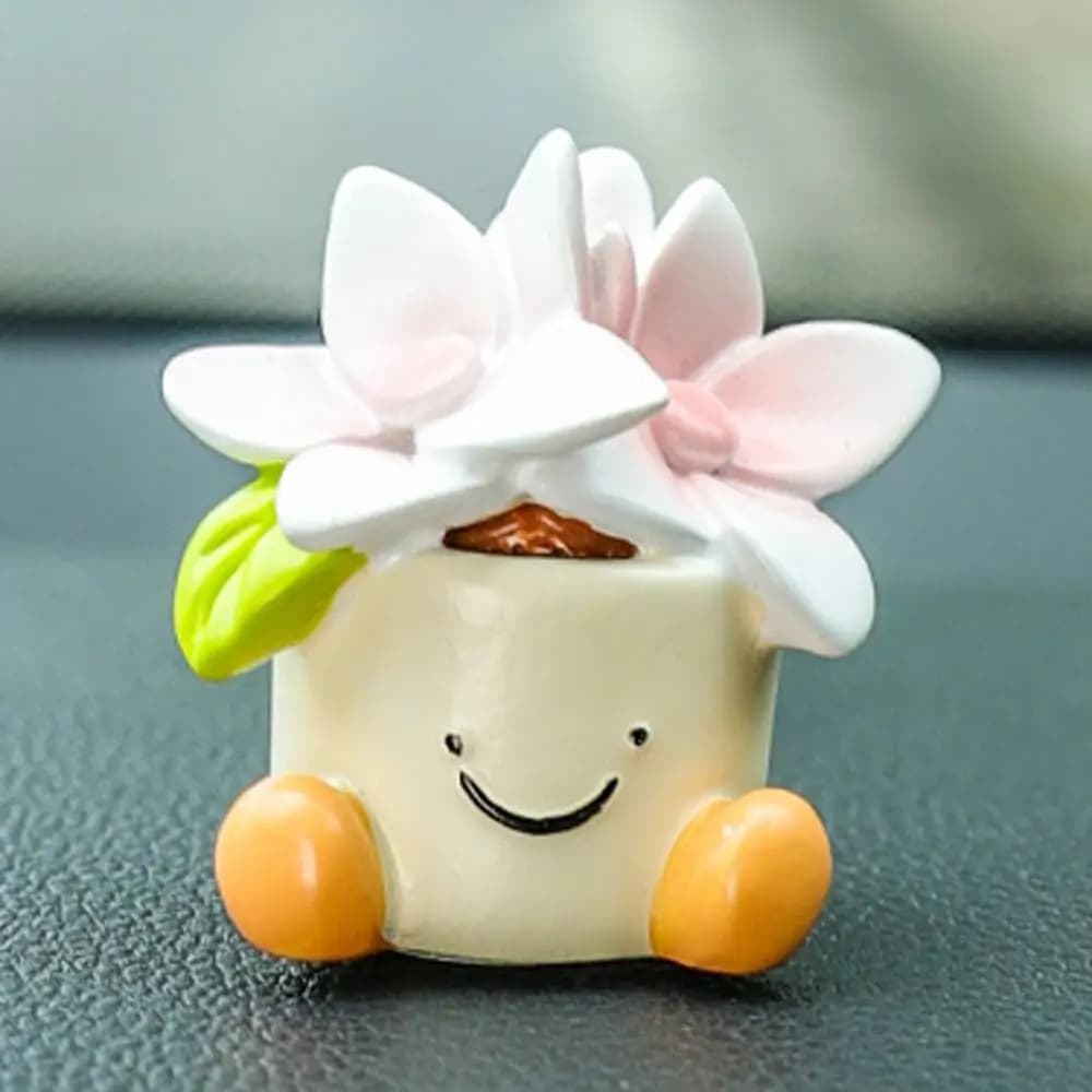 Vaso di fiori Ornamenti per auto Ornamenti Cruscotto per auto dei cartoni animati Figura Piccolo canglan Amore Piante in vaso Vaso di fiori Decorazione per auto