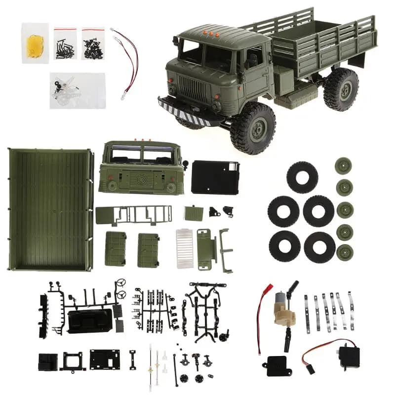 WPL B-24 KIT telecomando camion militare fai da te fuoristrada 4WD B24 RC auto 4 ruote Buggy Drive Climb GAZ-66 veicolo regalo giocattolo per ragazzo